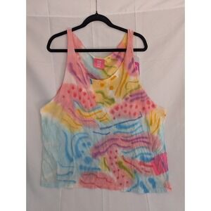 One Teaspoon Organic Cosmic Tank XXL Hand Painted Festival Top